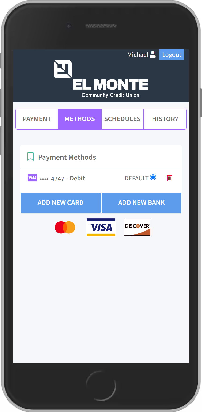 add a payment option screen on message pay